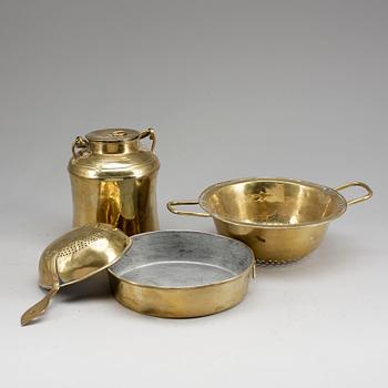 Skultuna Messingsbruk · PARTI MÄSSING, 4 delar, mässing, Skultuna, 1800-tal.