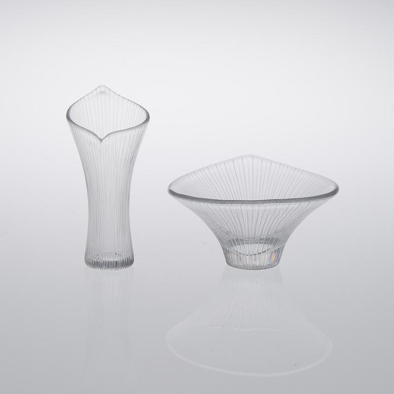 TAPIO WIRKKALA, KONSTGLAS, 2 st, signerade. Iittala. -54.