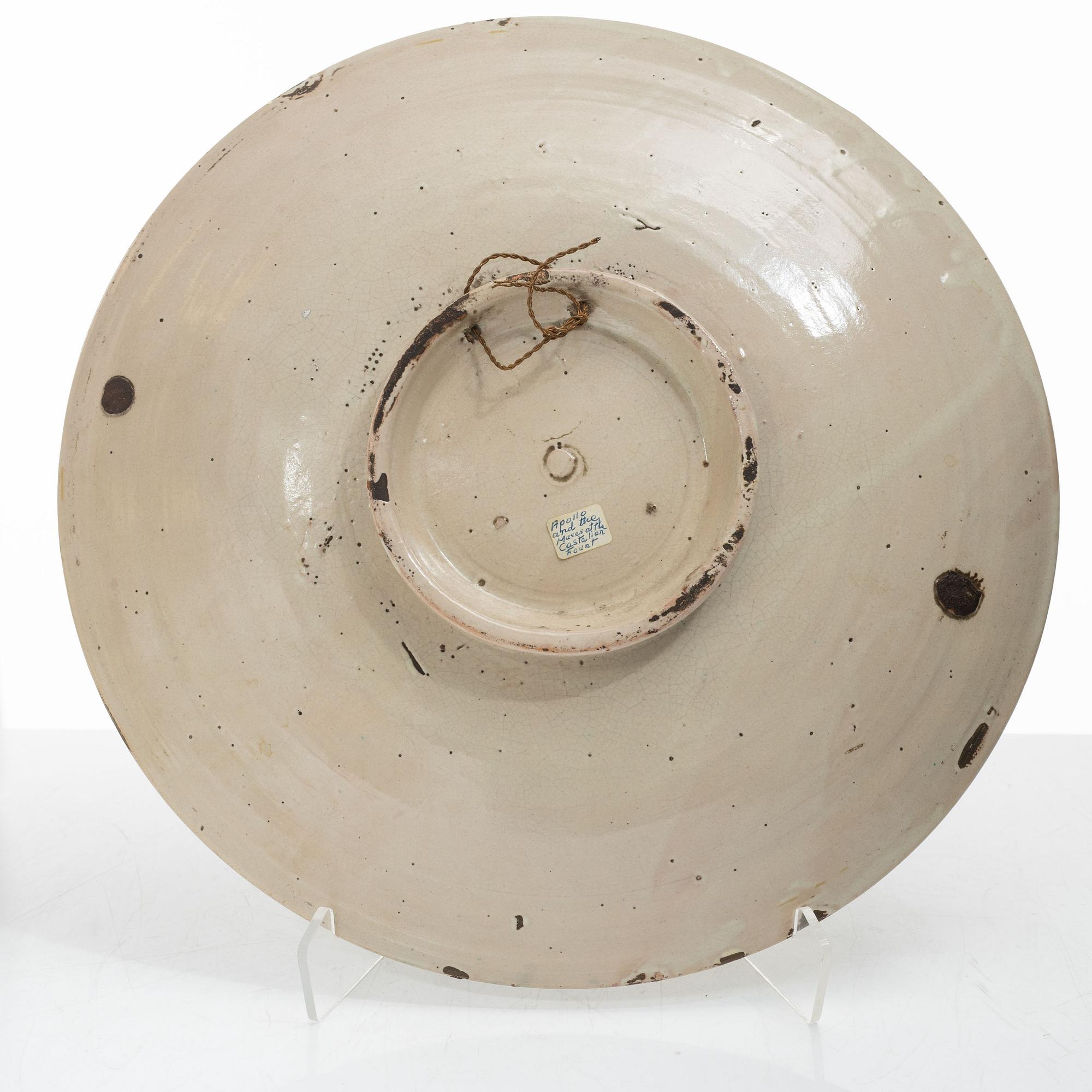 Praktfat, fajans, historismus, troligen Urbino, Italien, 1800-tal.