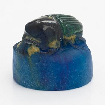 Amalric Walter & Henri Bergé, a 1920s Scarab paperweight, signed A  Walter Nancy, Bergé SC.