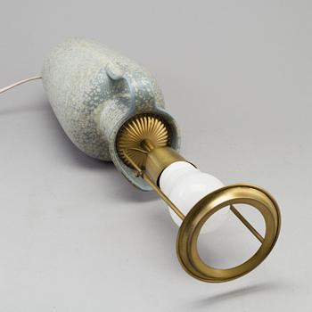 A 1960's stoneware table lamp/Jug, by GUnnar Nylund, Rörstrand.