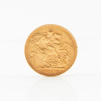 Gold coin Sovereign 1899 Great Britain Victoria.