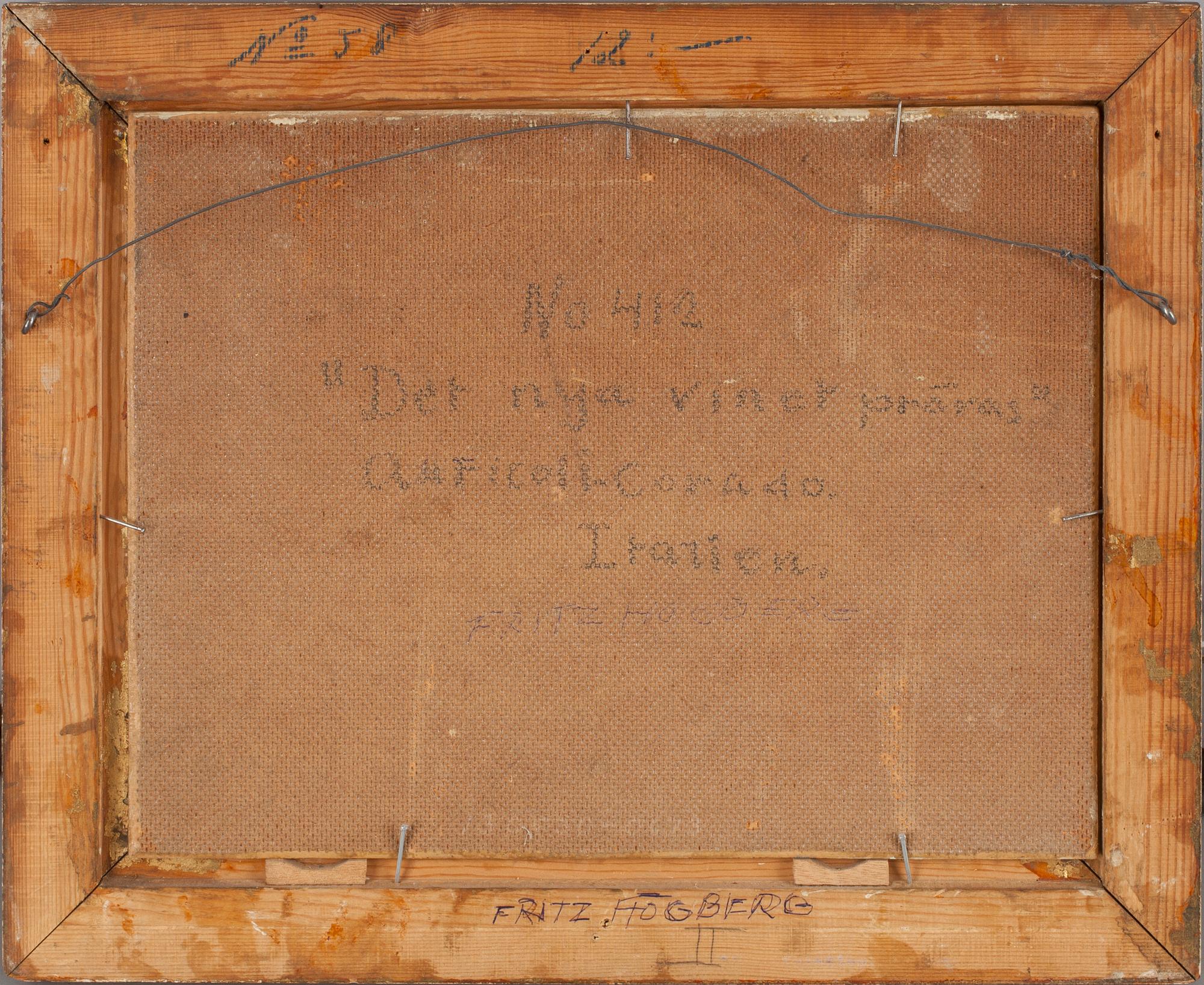 FRITZ HÖGBERG, olja på pannå, sign.