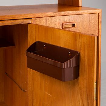 A taek veneered bookcase, 1950's/60's.