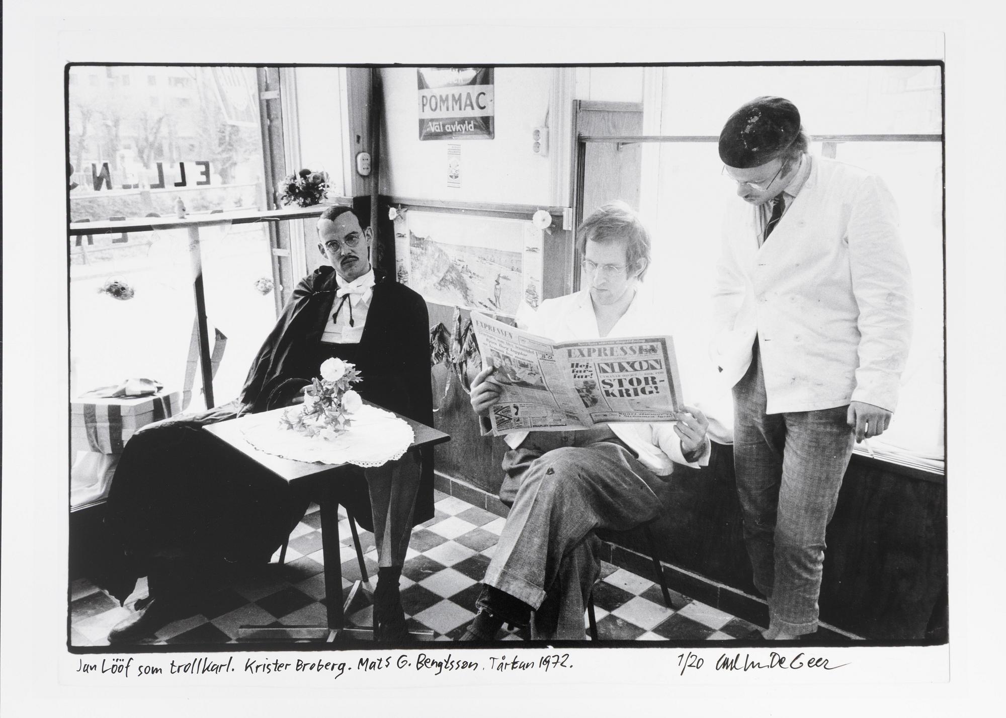 Carl Johan De Geer, "Jan Lööf som trollkarl. Krister Broberg, Mats G. Bengtsson. Tårtan 1972".