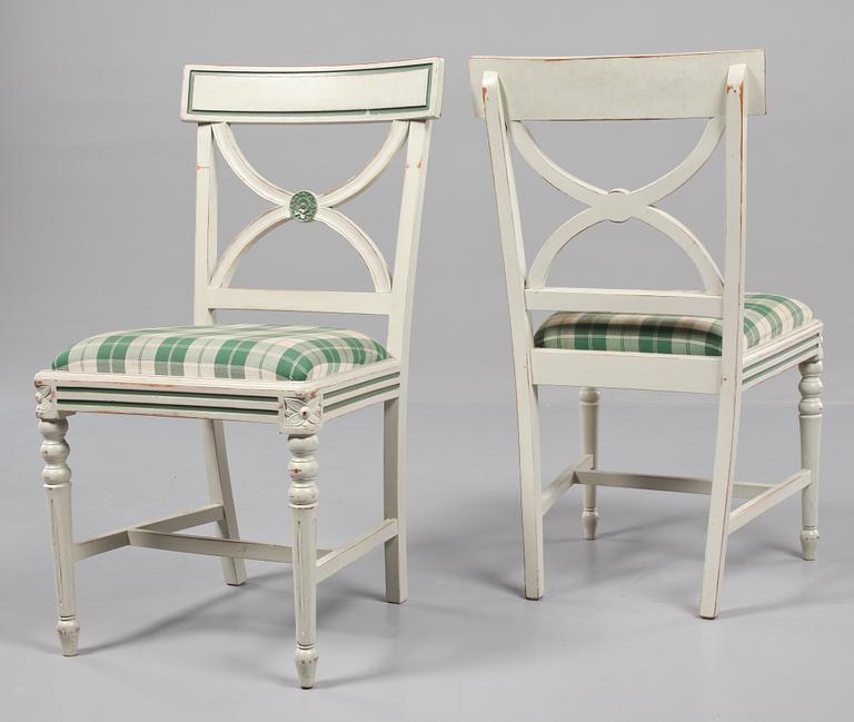 STOLAR, 5 st, gustaviansk stil, s k "Bellmanstolar", 1900-talets andra hälft.