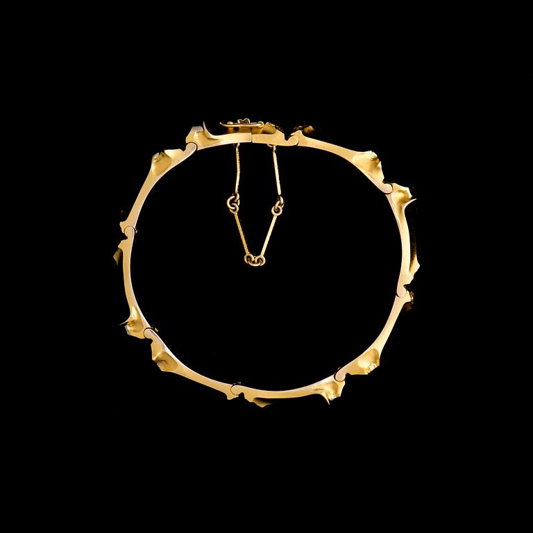 BJÖRN WECKSTRÖM, ARMBAND Dorado, 14K guld, platina, Lapponia 1980.