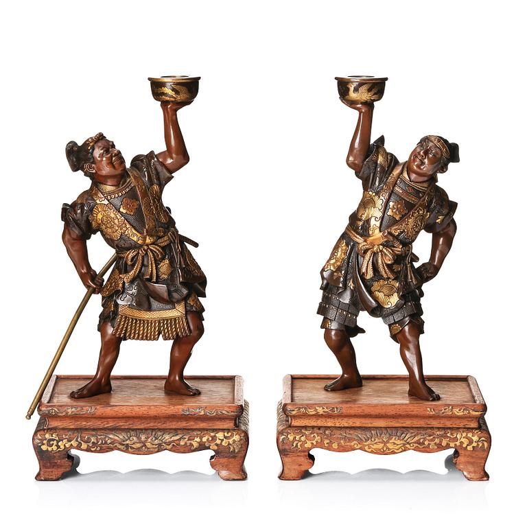 Two Japanese sculptures, signed Miyao Zo, Meiji period (1868-1912).