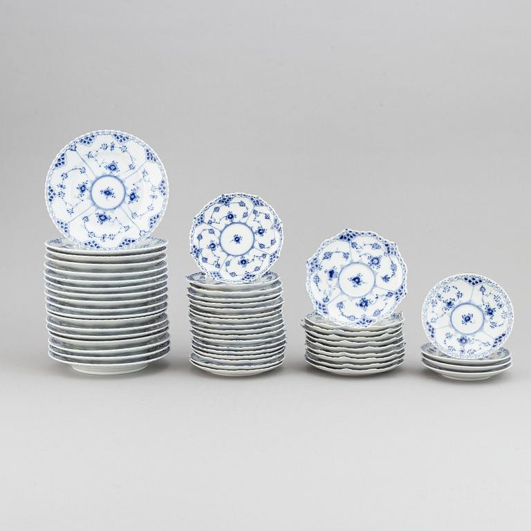 Royal Copenhagen, a part 'Musselmalet' coffee and tea service, Denmark (57 pieces).