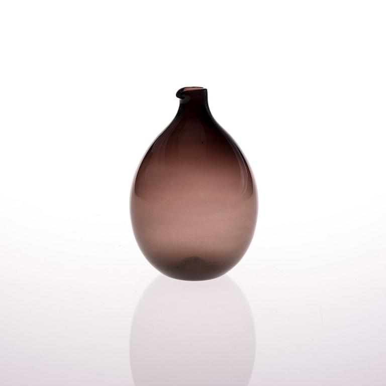 PULLO, lasia, "Lintupullo" signeerattu Timo Sarpaneva, Iittala -57.