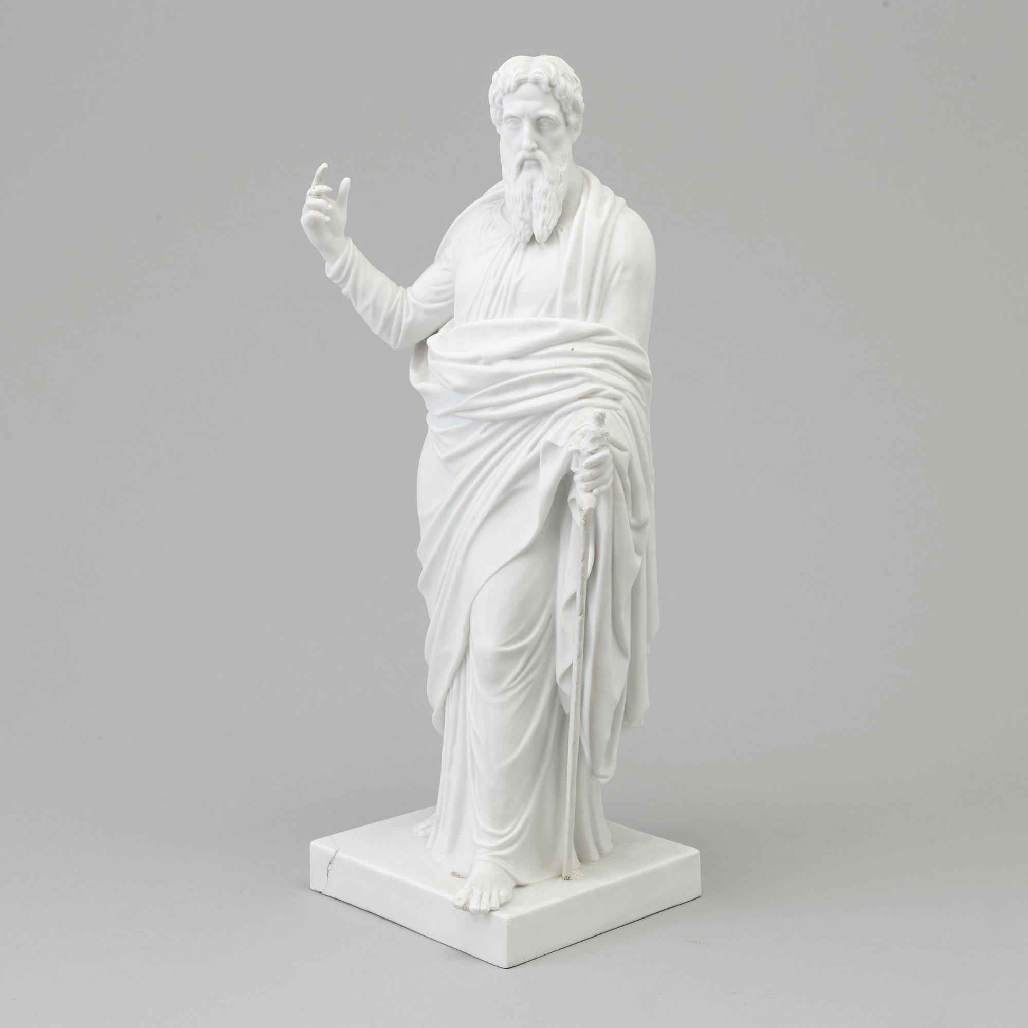 A bisquit figure of 'the Apostel Paulus' after Bertel Thorvaldsen. Royal Copenhagen, Denmark, 1860's.