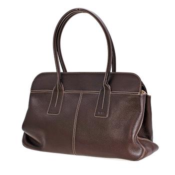 1468. A chocolate brown leather handbag by Tod's.