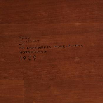 Erik Chambert, table, by AB Chamberts Möbelfabrik, Norrköping, Sweden 1959.