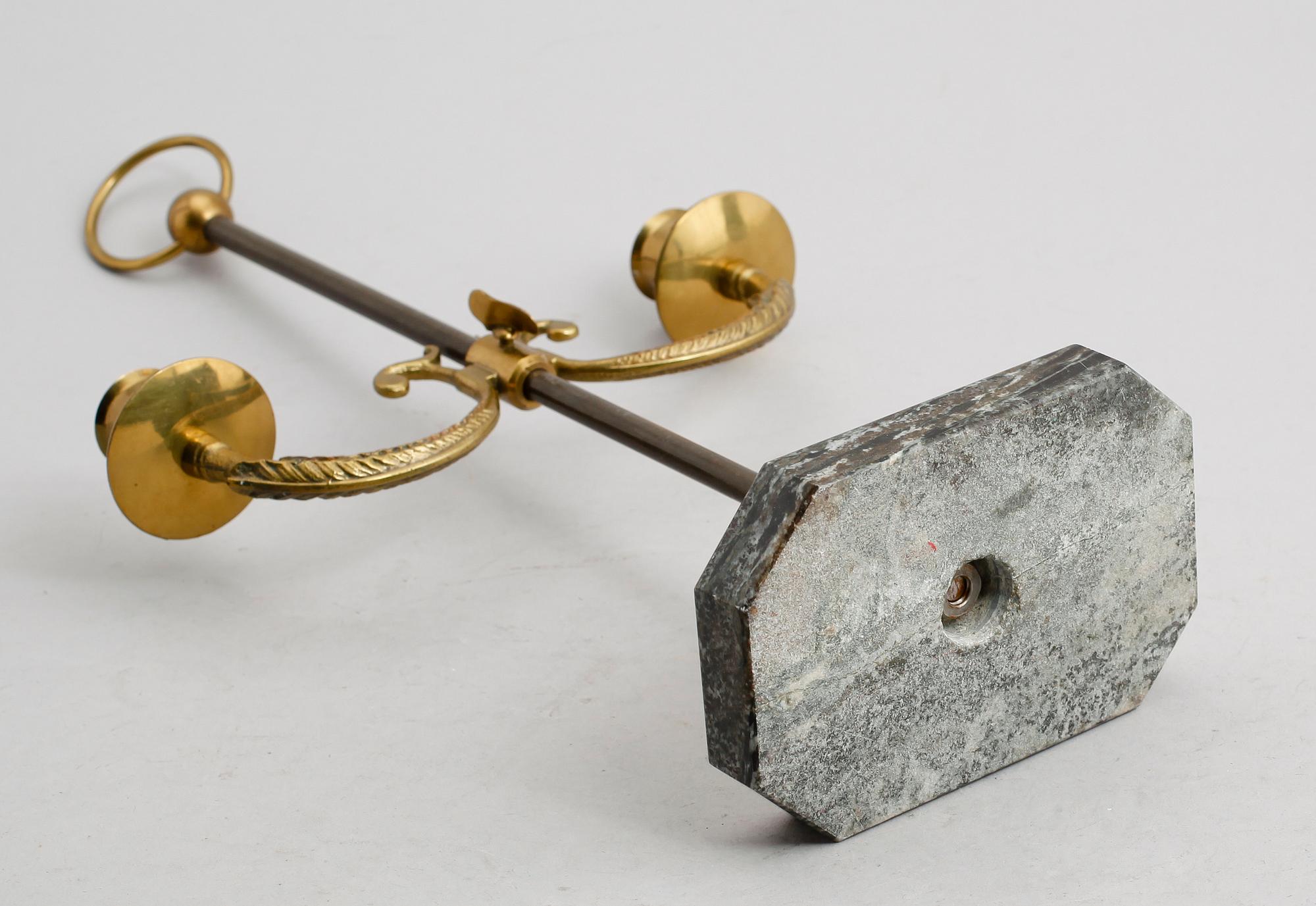LJUSSTAKE, mässing, empirstil, 1800-tal.