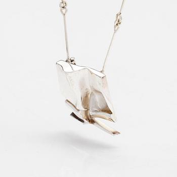Björn Weckström, halsband, brosch/hänge "Sculptor", sterlingsilver, Lapponia 1973.