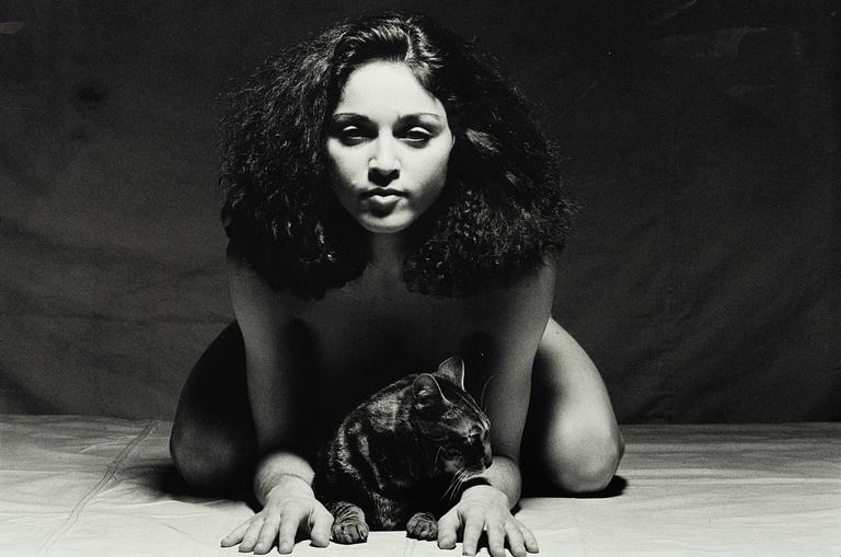 Martin Hugo Maximillian Schrieber, "Madonna and Hugo, my cat... playning Spinx." 1979.