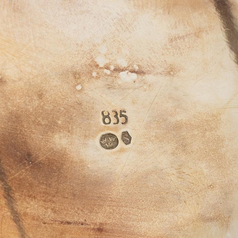 Kaffeservis, 6 delar, silver, rokokostil, svenska importstämplar, 1900-tal.