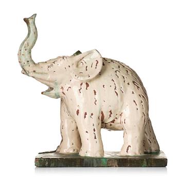 171. Allan Ebeling, a glazed ceramic sculpture of an elephant, Torshälla 1931.