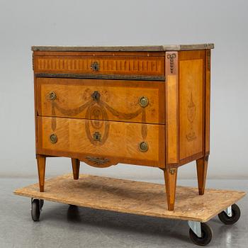 A late 19th century Gustavian style chest of drawers.