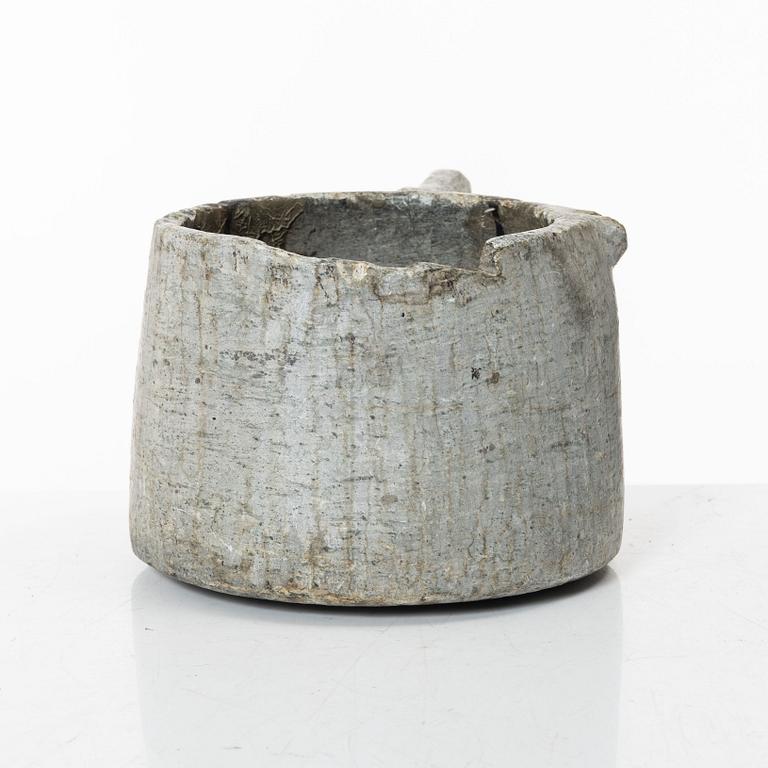 A Swedish carved soapstone jug, 19th century.