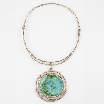 Lars Arby, pendant, silver and enamel, Gothenburg 1976.