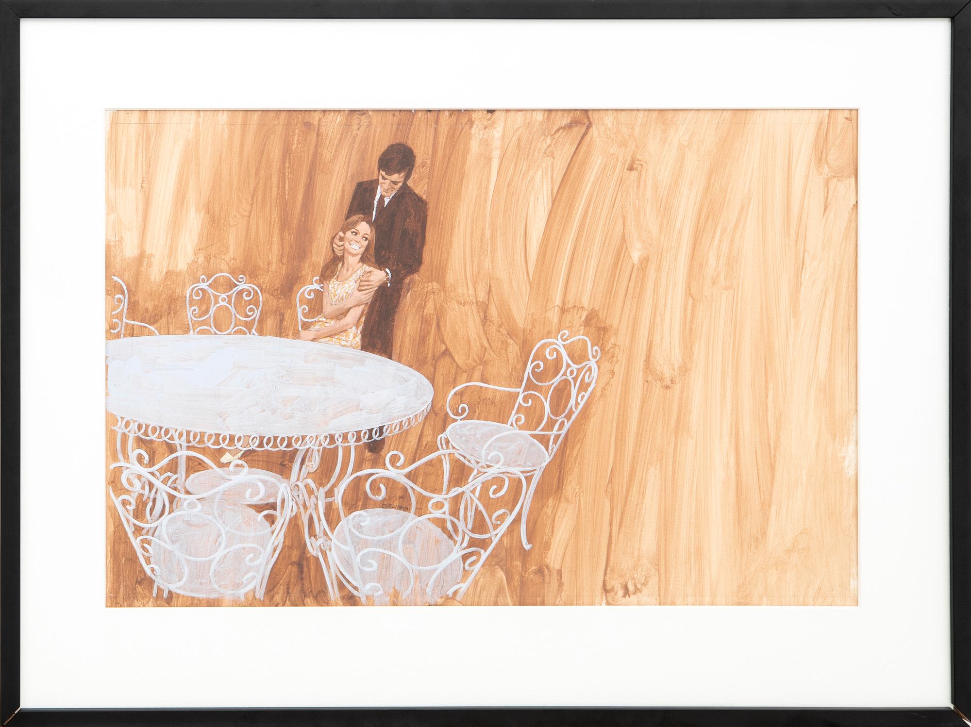 Yrjö Edelmann, akvarell signerad.