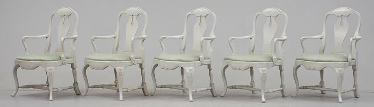 MATSALSGRUPP. 14 delar. Rokokostil, 1900-talets första hälft/mitt.