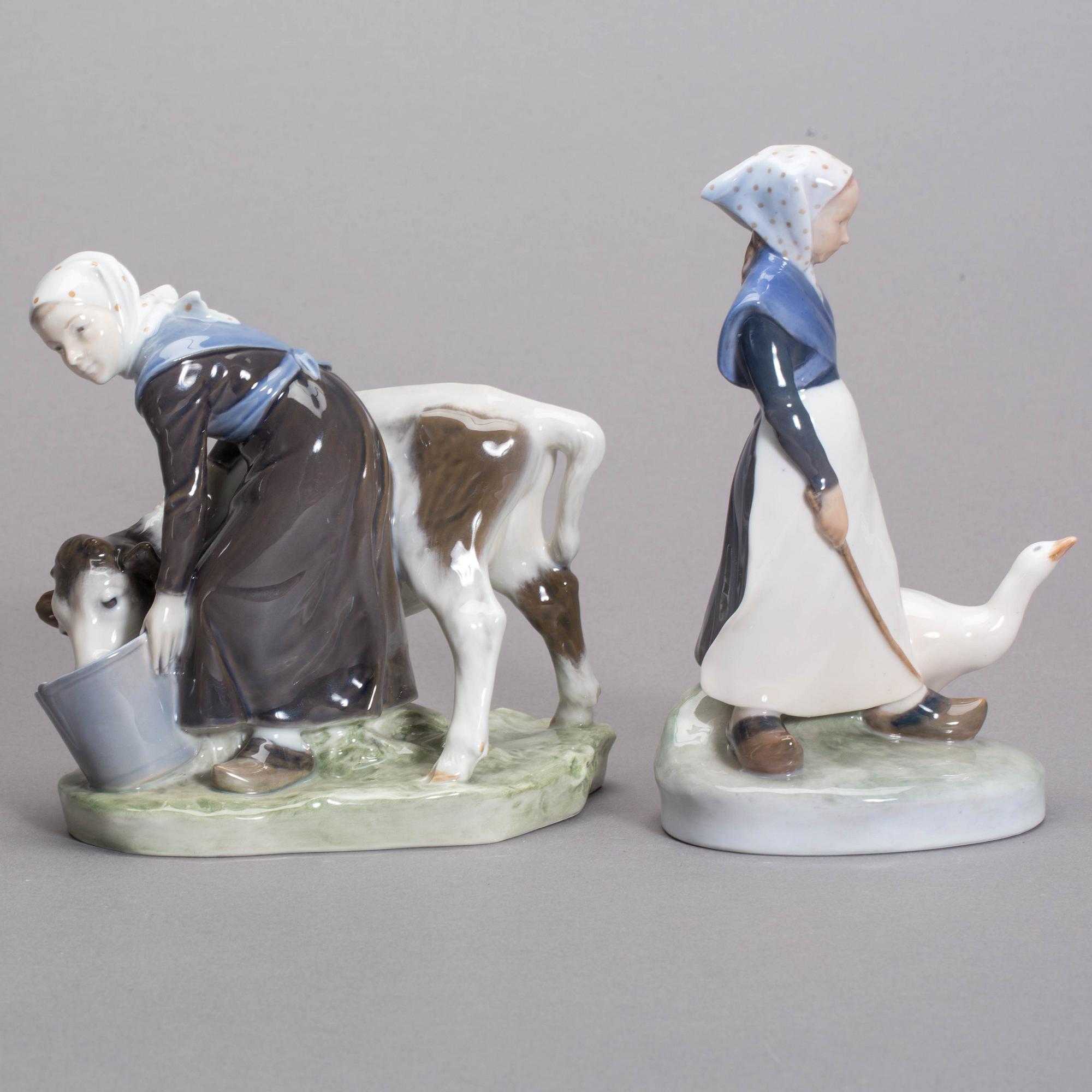 FIGURINER, 2 st, porslin, design Christian Thomsen,  Royal Copenhagen.