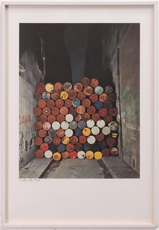 Christo Vladimirov Javacheff, “Wall of Oil Barrels, The Iron Curtain, Rue Visconti, Paris".