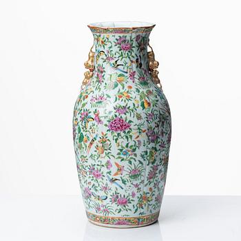 A famille rose vase, Qing dynasty, Canton, 19th Century.