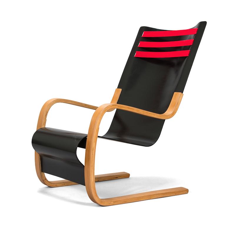 Alvar Aalto, fåtölj "High back chair" för O.Y. Huonekalu-ja Rakennustyötehdas A.B. tidigt 1930-tal.