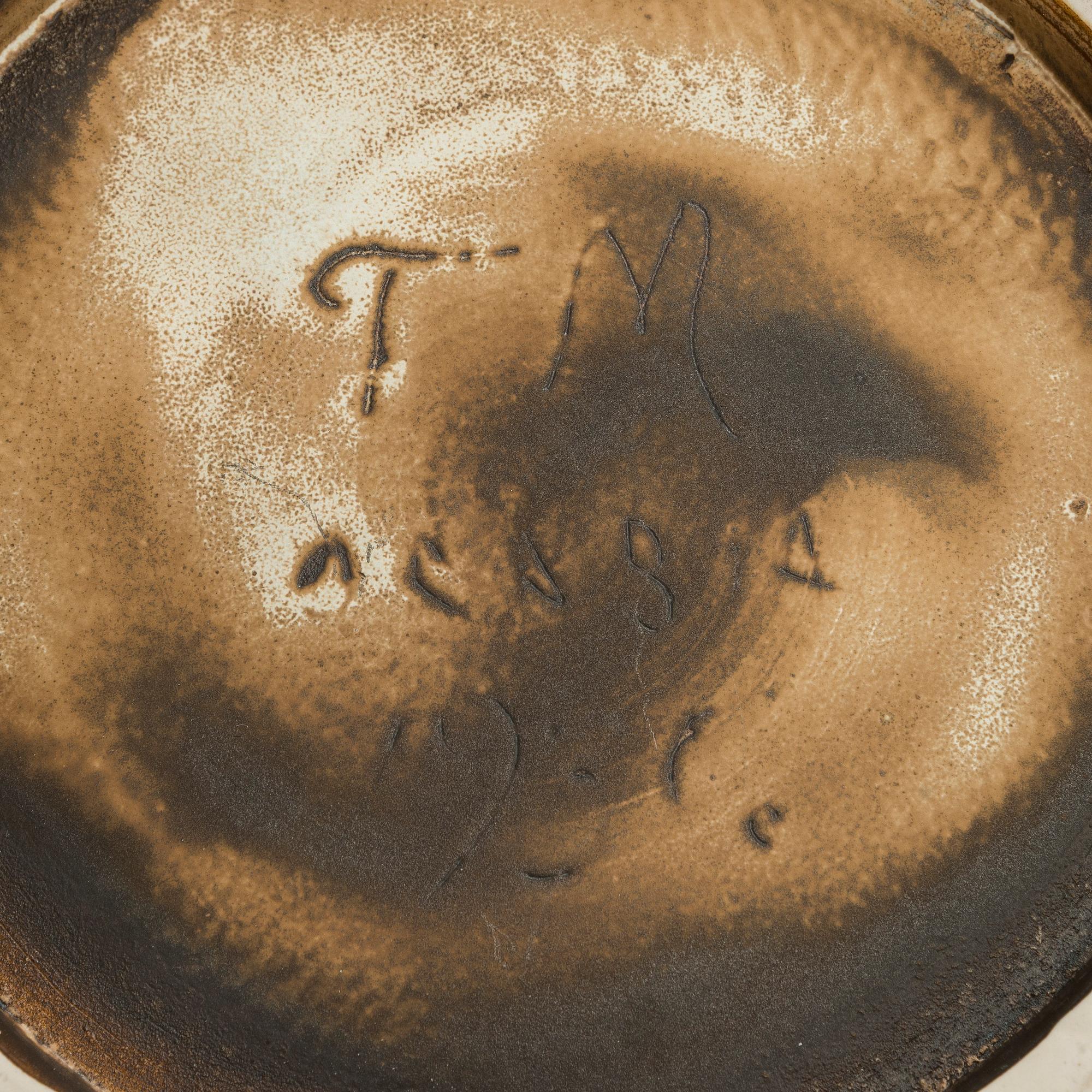 Toini Muona, skål, stengods, signerad TM Arabia 1931.