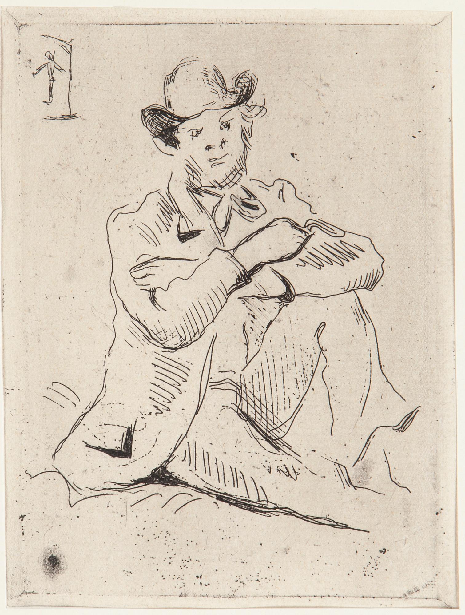 PAUL CÉZANNE, etsning, utförd 1873, état unique, postumt  avdrag.