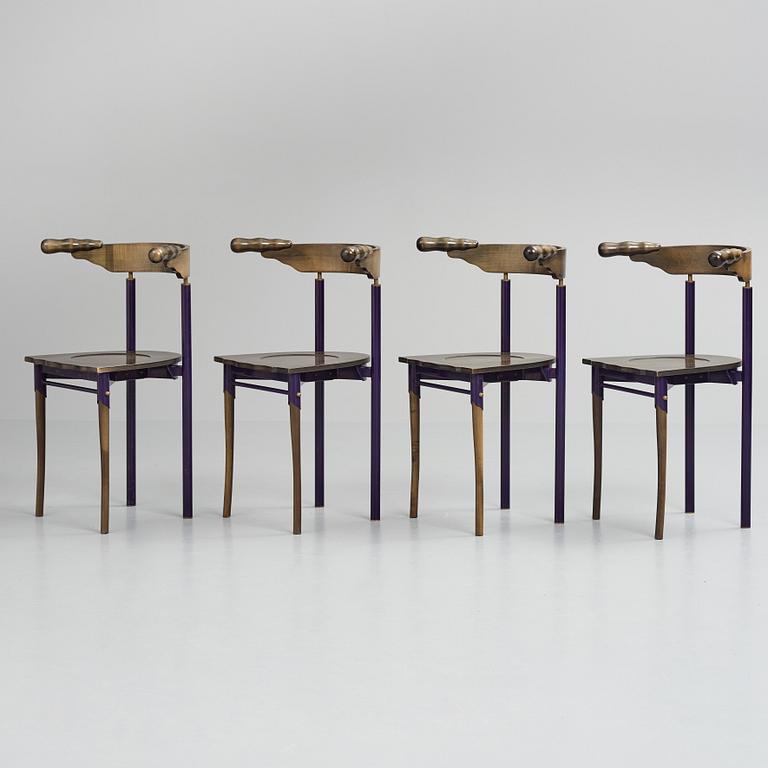 Borek Sipek, a set of 4  'Jansky' chairs, Driade, Italy, post 1986.