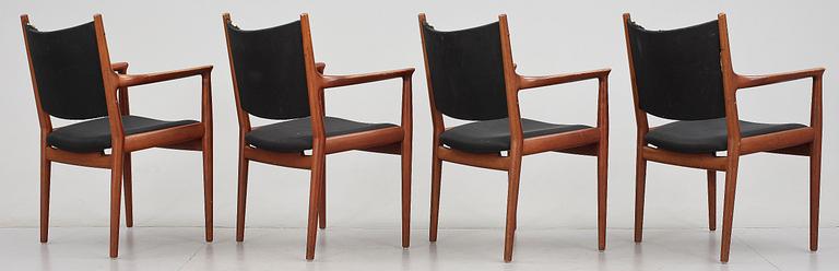KARMSTOLAR, 4 st, Hans Wegner "JH-713", Johannes Hansen Möbelsnedkeri, Danmark, 1900-talets andra hälft.