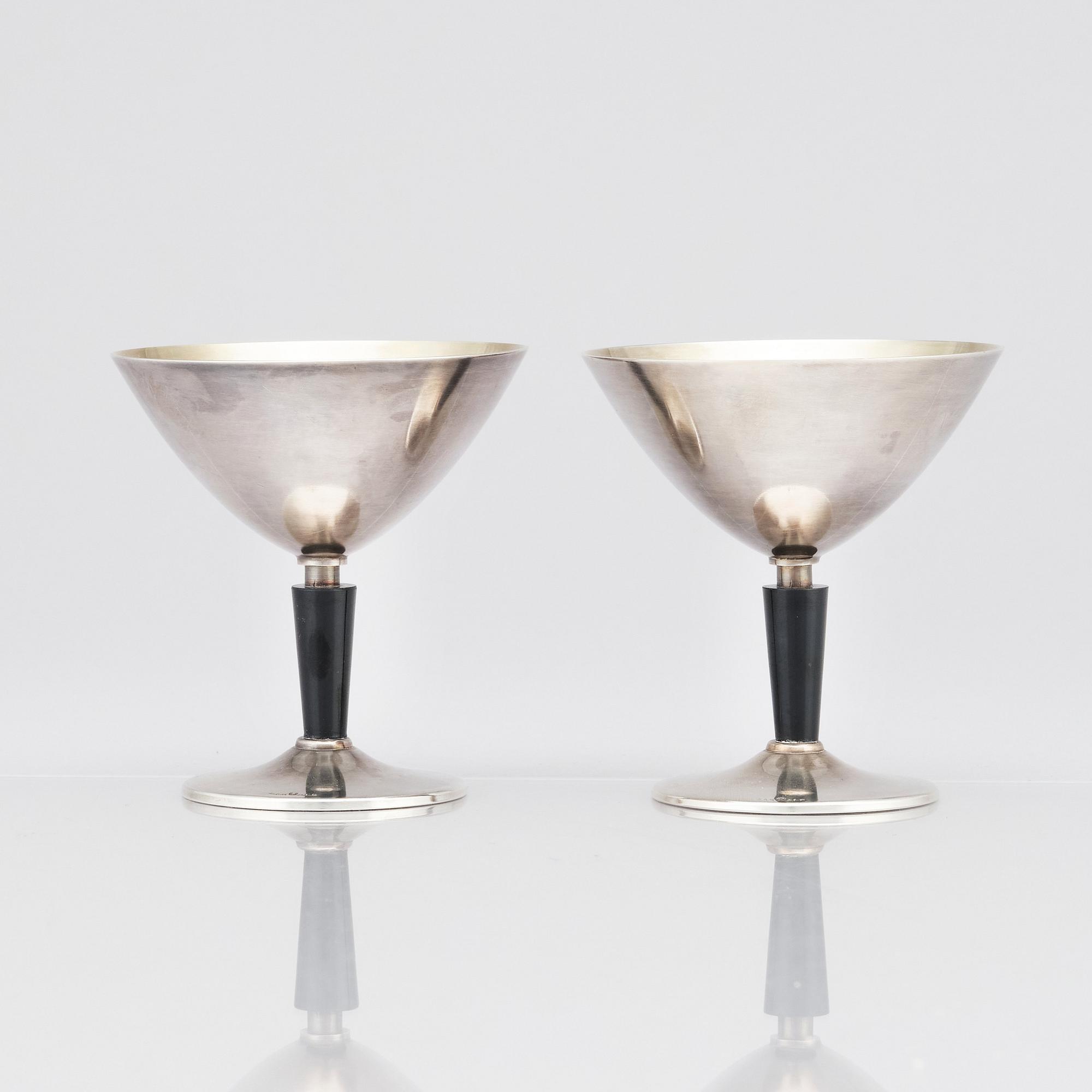 Folke Arström, cocktailset, 8 delar, Guldsmedsaktiebolaget (GAB), Stockholm 1900-talets mitt.