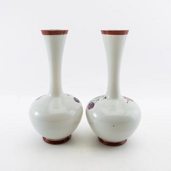 Vases a pair around 1900 glass.
