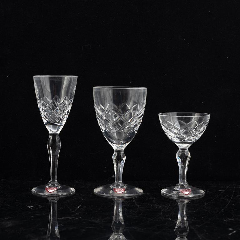 Gunnar Cyrén, glass service, 84 pieces, "Karolina", Olle Alberius, 12 pcs "Napoleon", Gunnar Cyrén, 24 pcs "Sofiero" Orrefors.