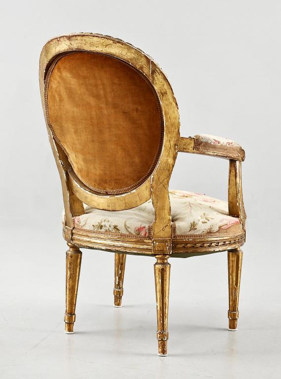 KARMSTOL, gustaviansk stil, 1800-tal.