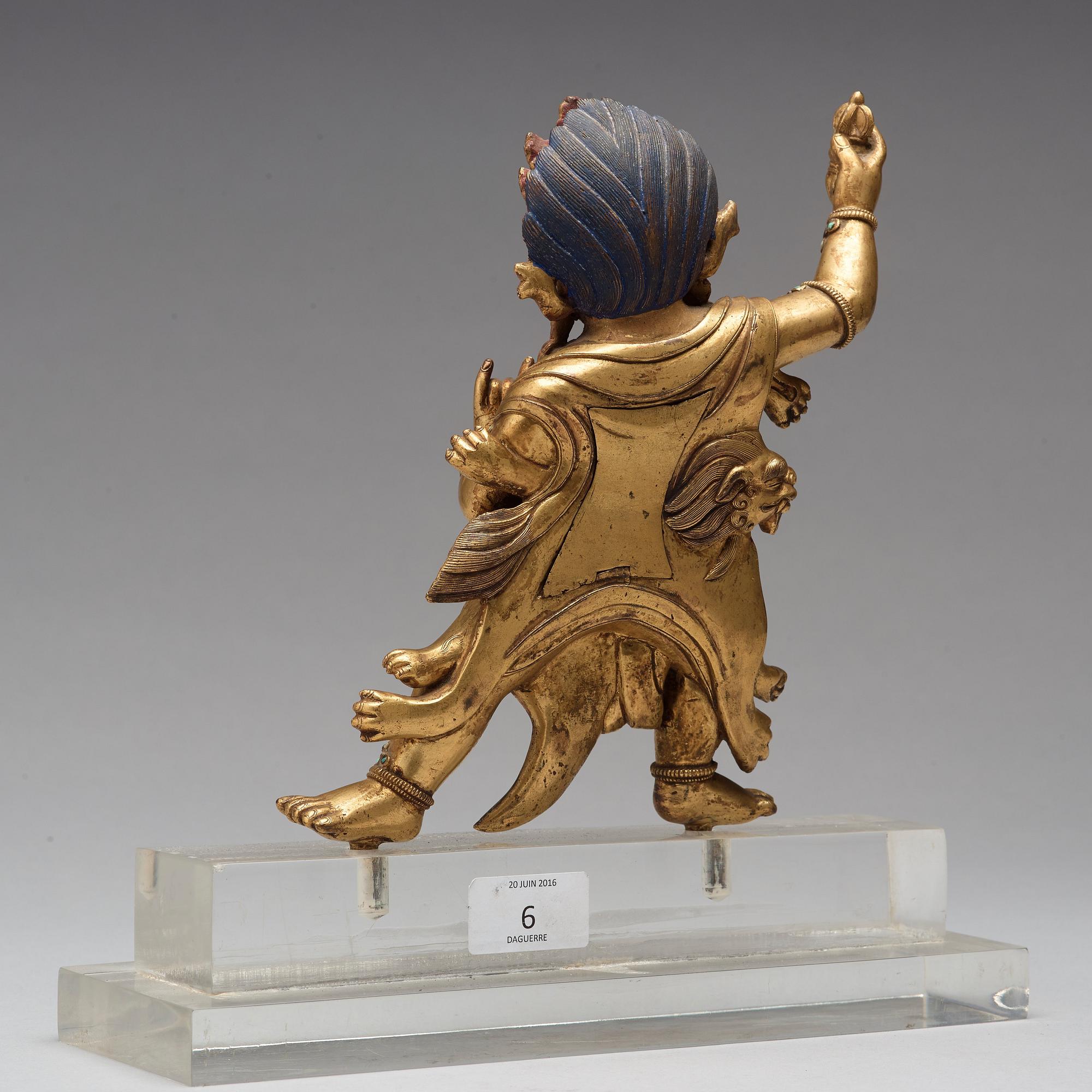 VAJRAPANI, förgylld brons. Sinotibetansk, möjligen 16/1700-tal.