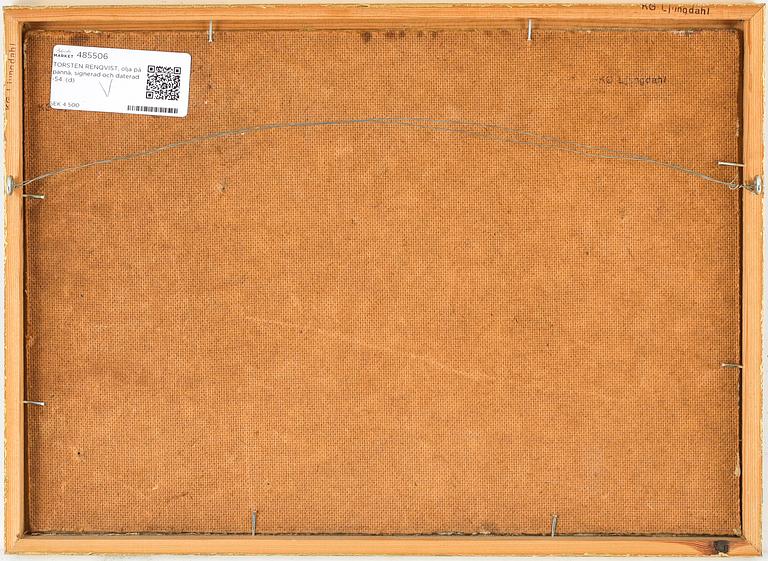 TORSTEN RENQVIST, olja på pannå, signerad och daterad -54.