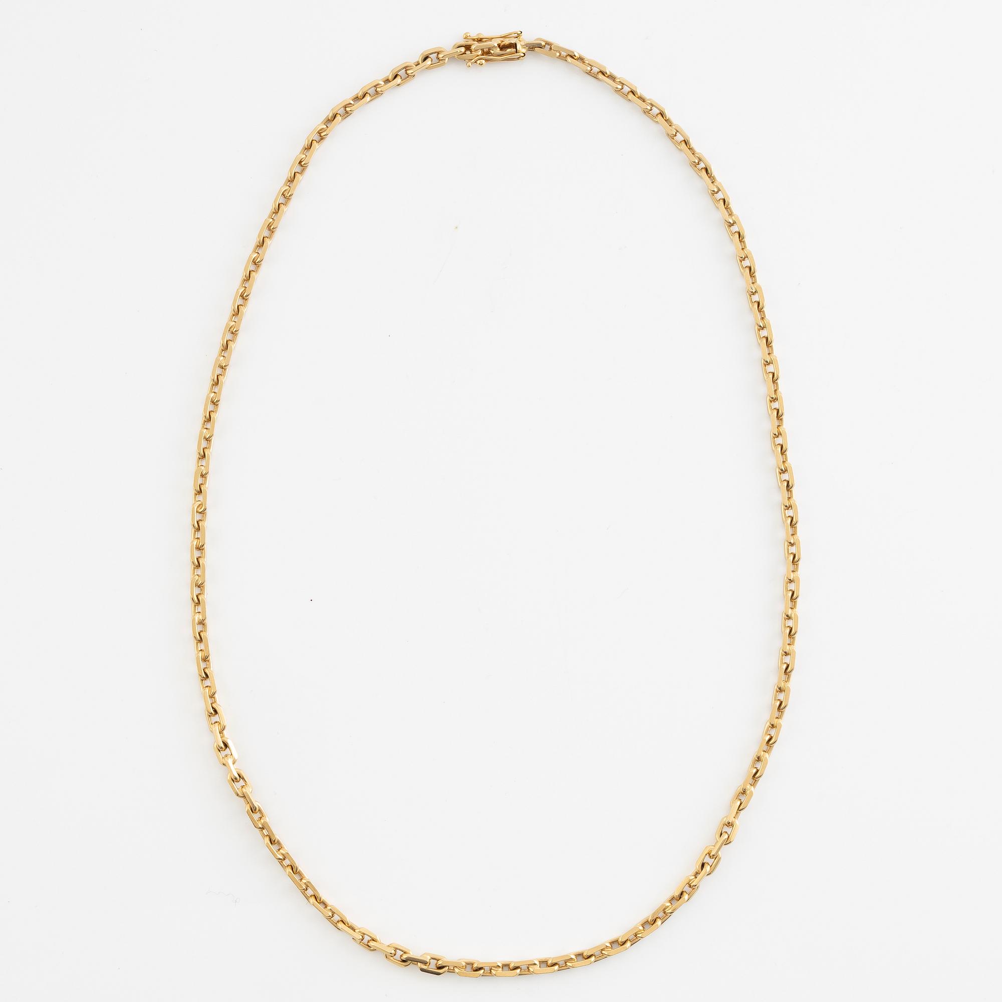 Collier, 18K guld, ankarlänk, Hovjuvelerare Martin Johansson AB.