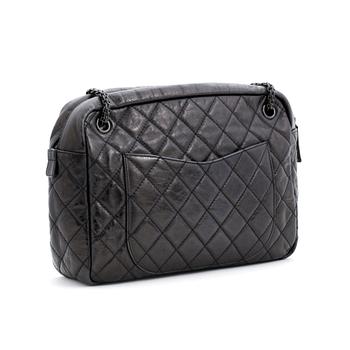 CHANEL, a quilted black leather shoulder bag, "Camera bag 2.55".