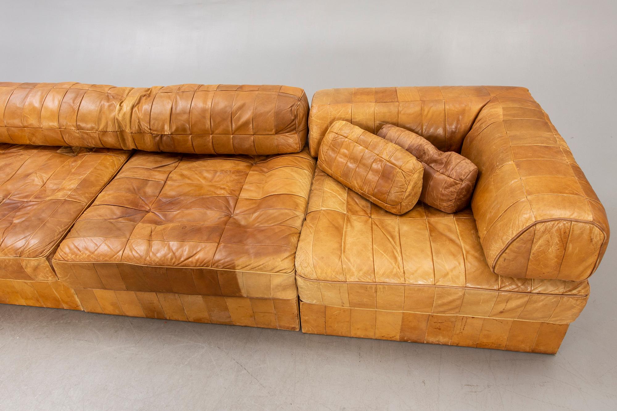 A leather de Sede 1970s sofa.