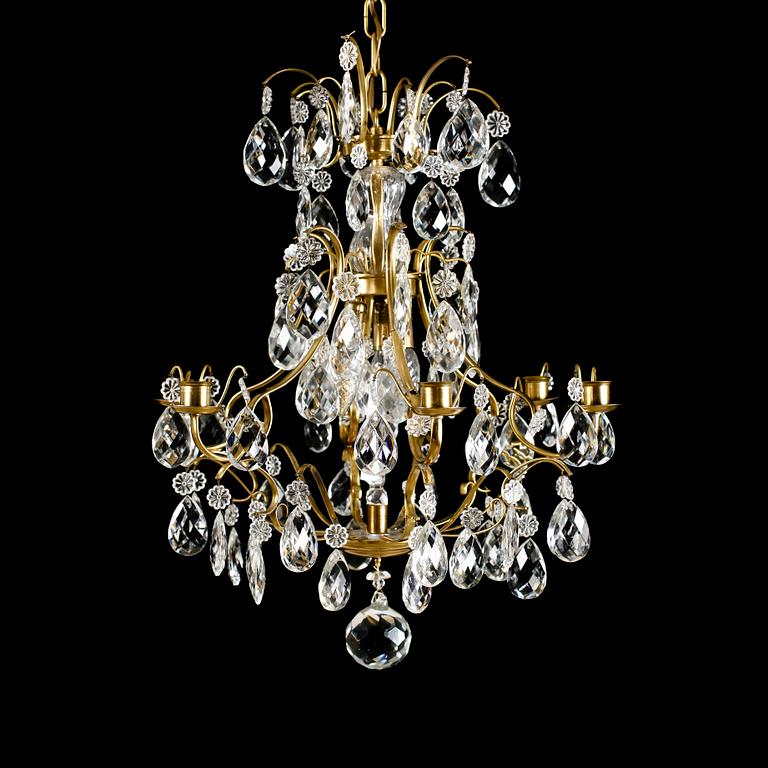 LJUSKRONA, barockstil, 1900-talets mitt, höjd 65 cm.