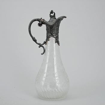 KARAFF, glas och nysilver, 1800-talets slut.