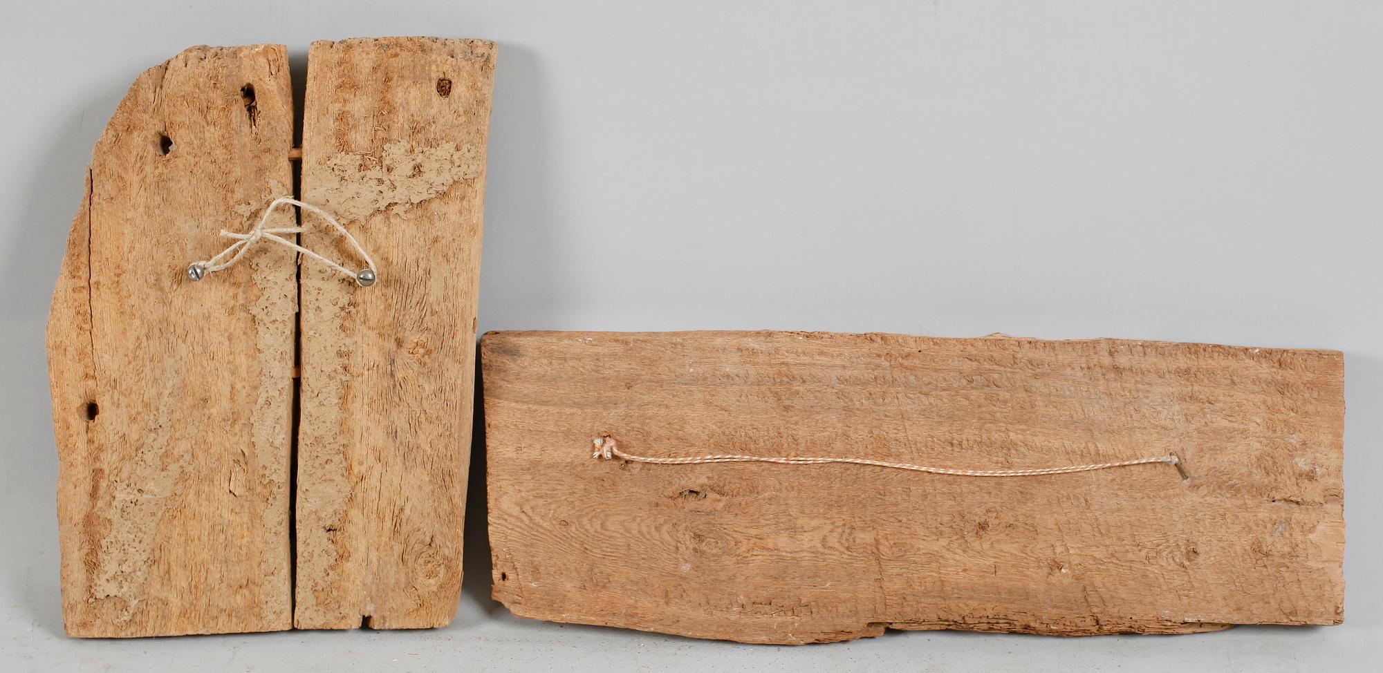 SARKOFAGFRAGMENT, 2 del, trä, Egypten.