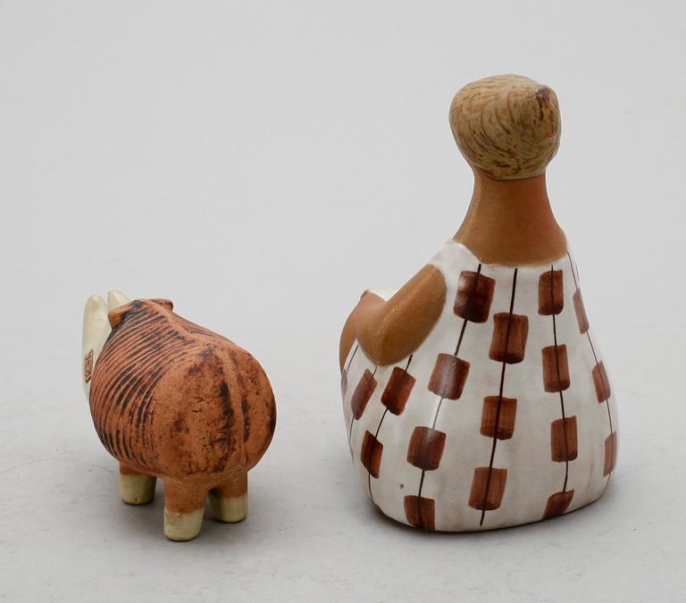 FIGURER, 2 st, stengods, Lisa Larson, Gustavsberg.