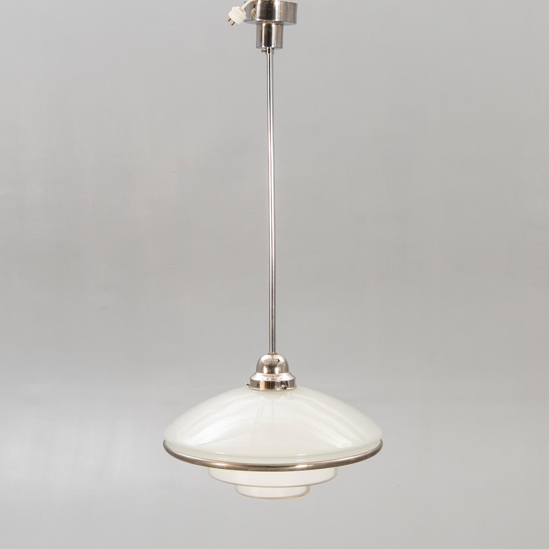 Otto Müller, ceiling lamp, "Sistrah pendant", Megaphos, first half of the 20th century.