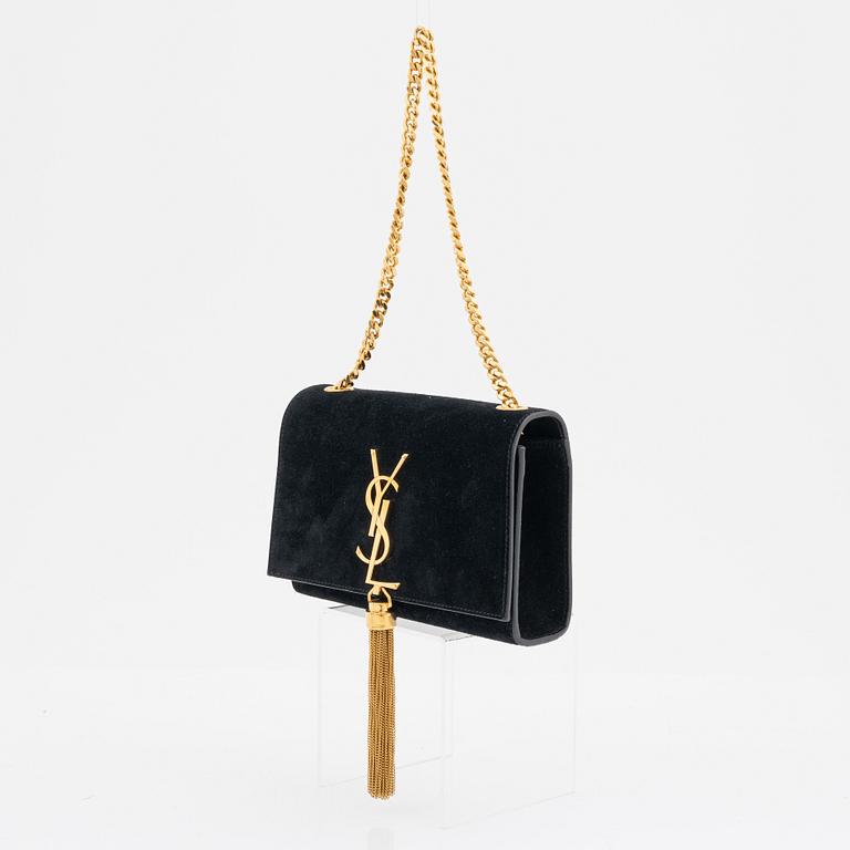 Yves Saint Laurent, a black suede 'Kate Small' handbag.